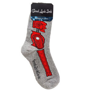 Socks Crew Women Boy Rock em Sock em Robots Blue Red Gray Good Luck Sweat NWT